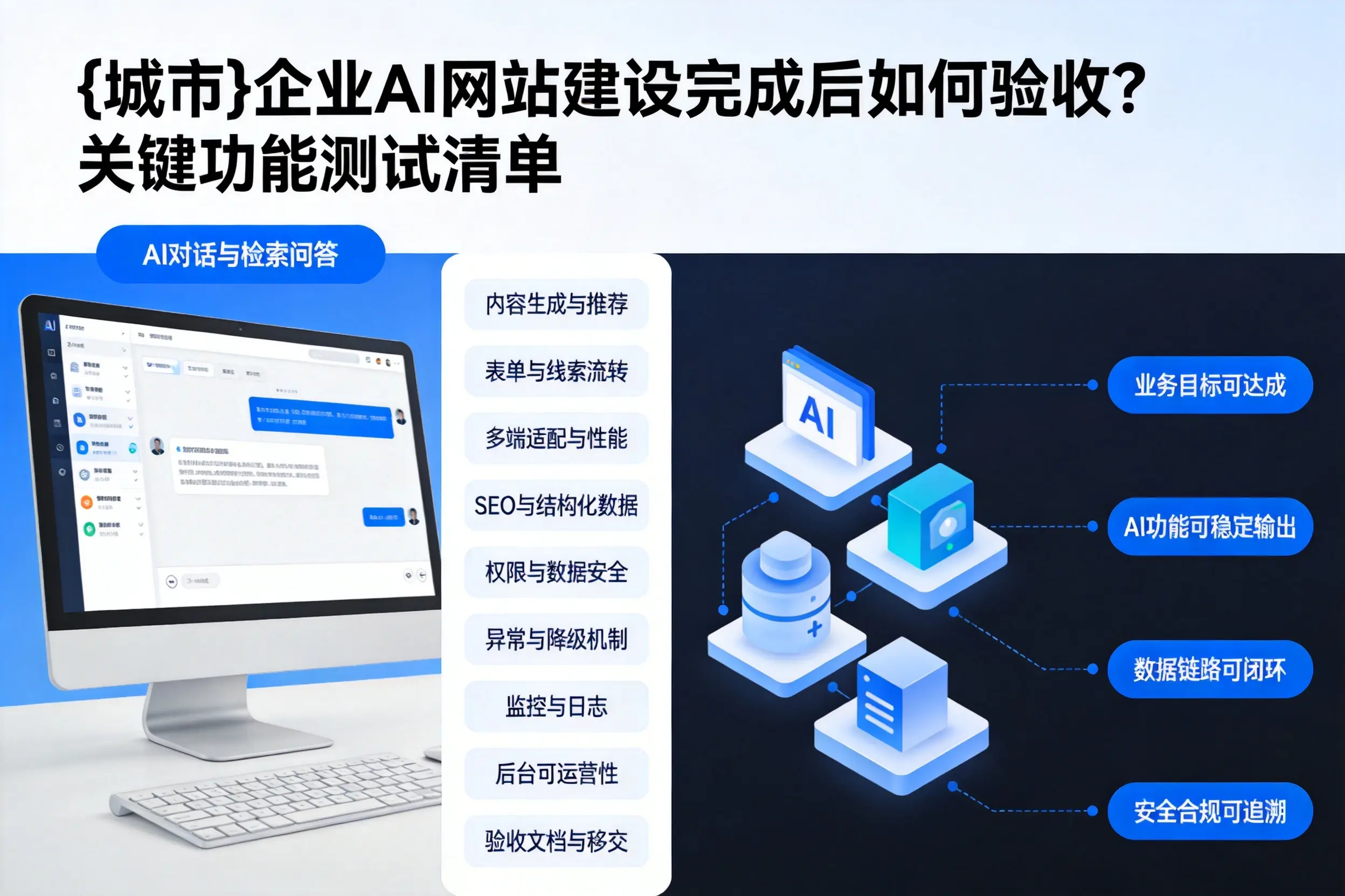 甘肃企业AI网站建设完成后如何验收？关键功能测试清单