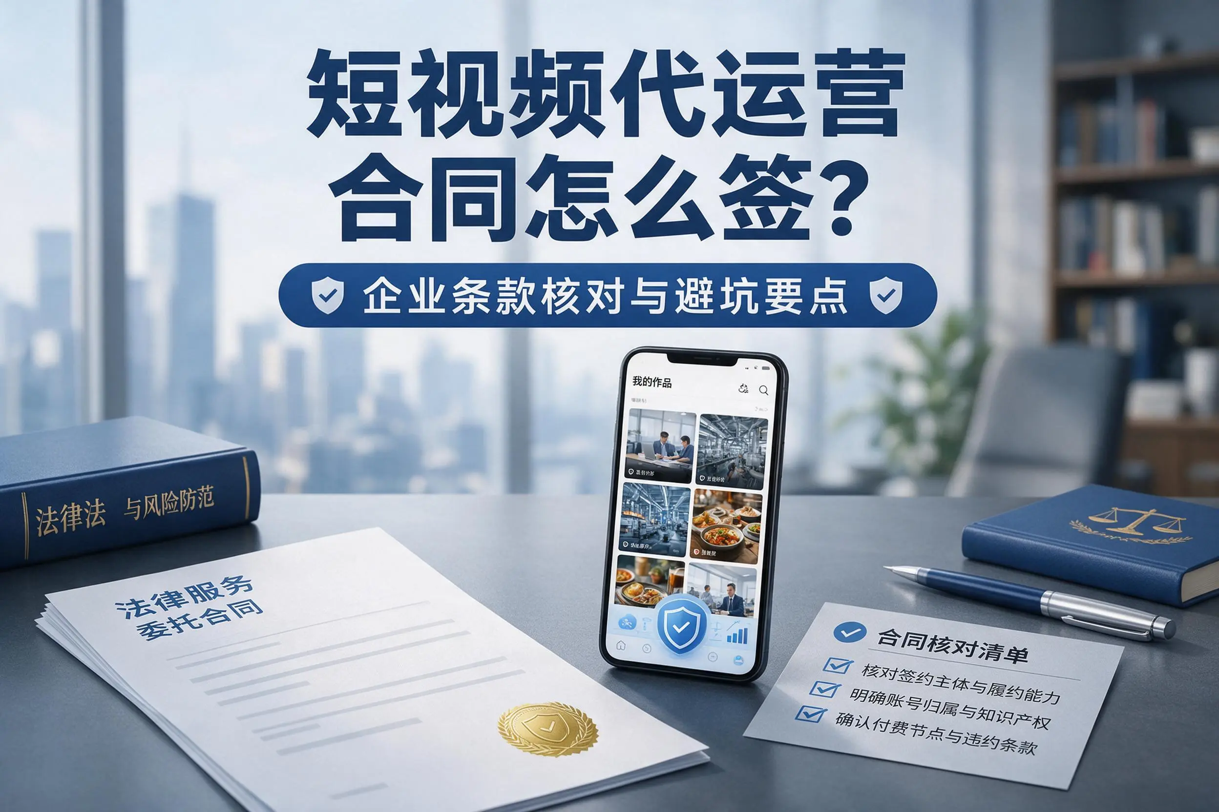 短视频代运营合同怎么签？甘肃企业条款核对与避坑要点