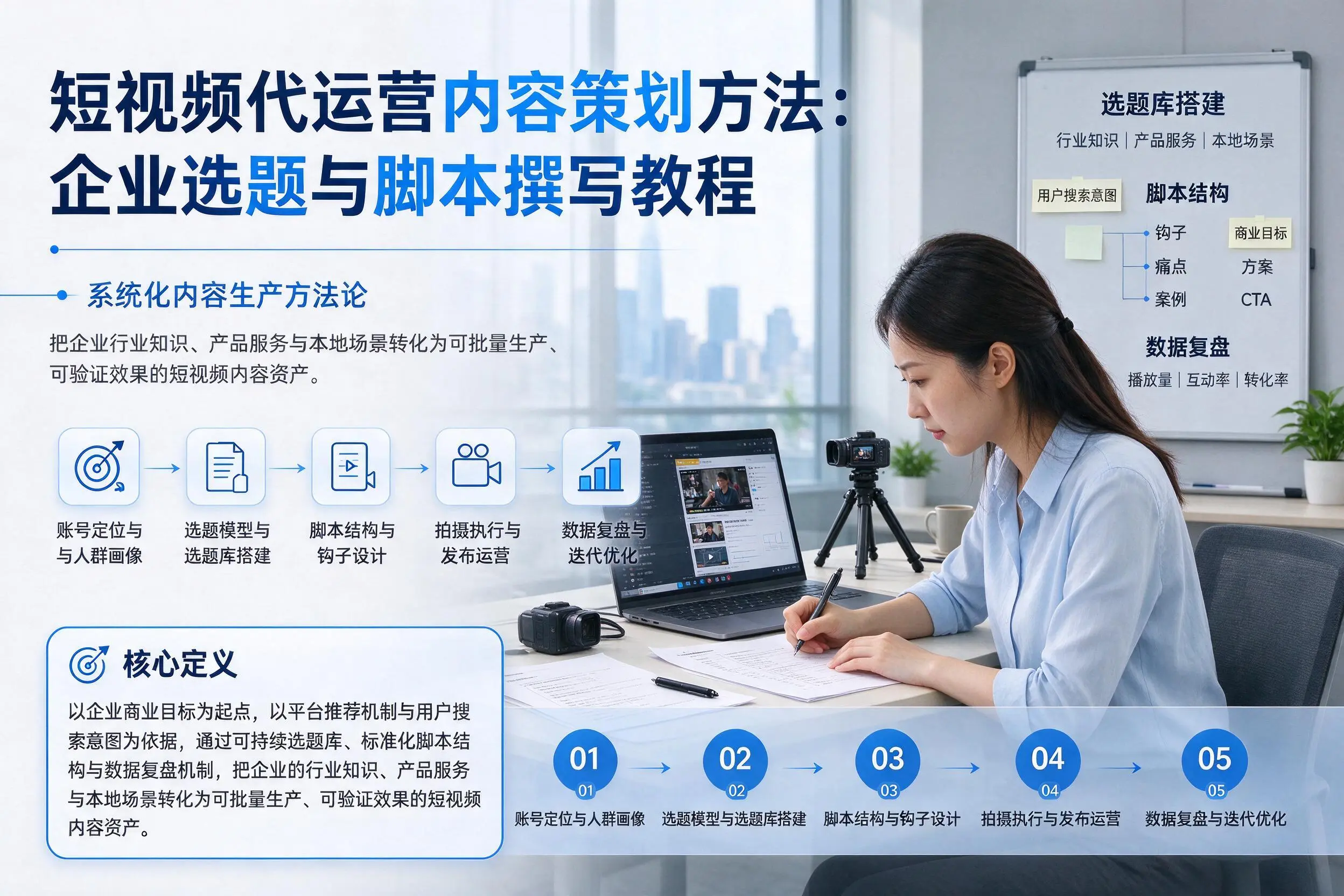 短视频代运营内容策划方法:甘肃企业选题与脚本撰写教程