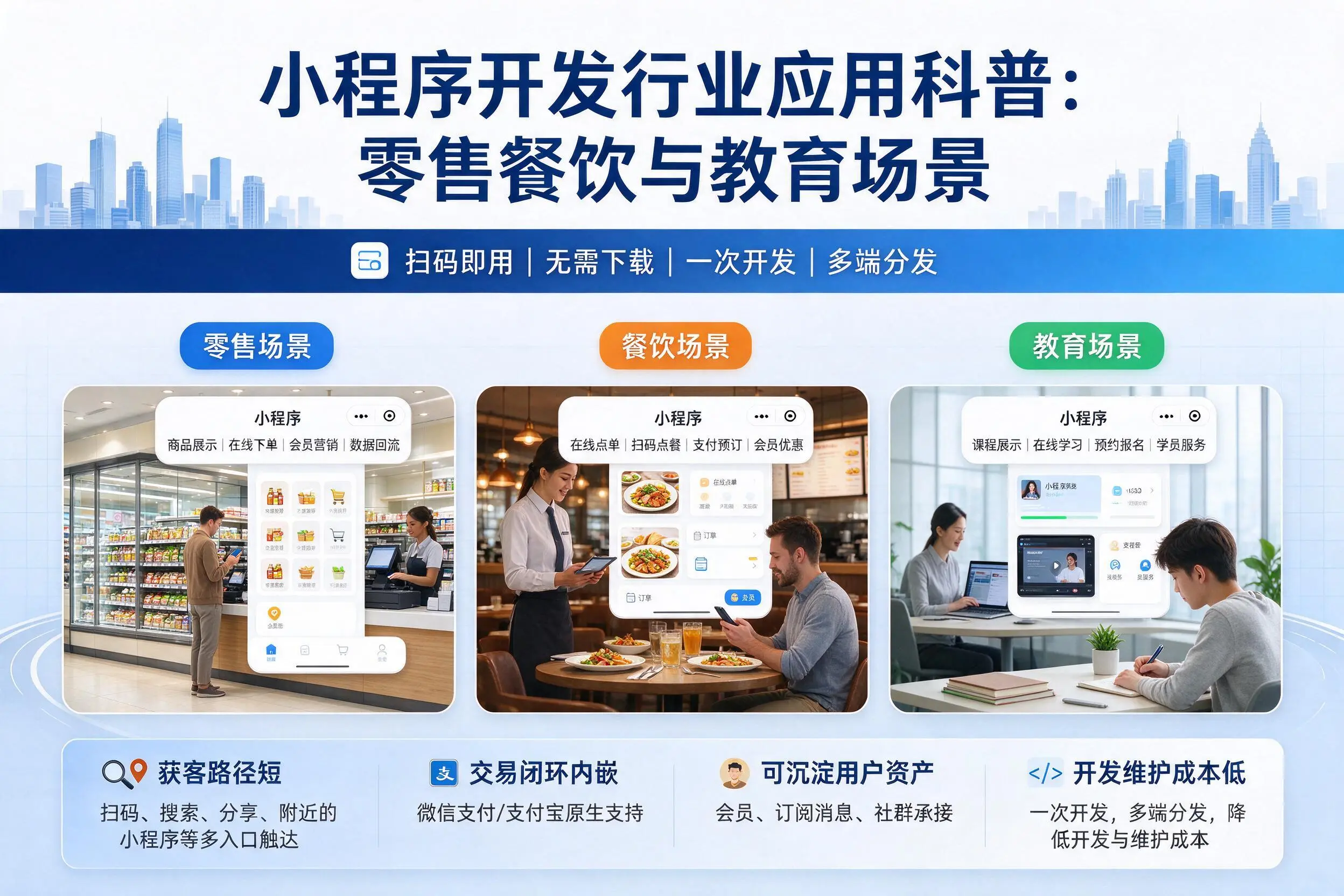 甘肃小程序开发行业应用科普:零售餐饮与教育场景