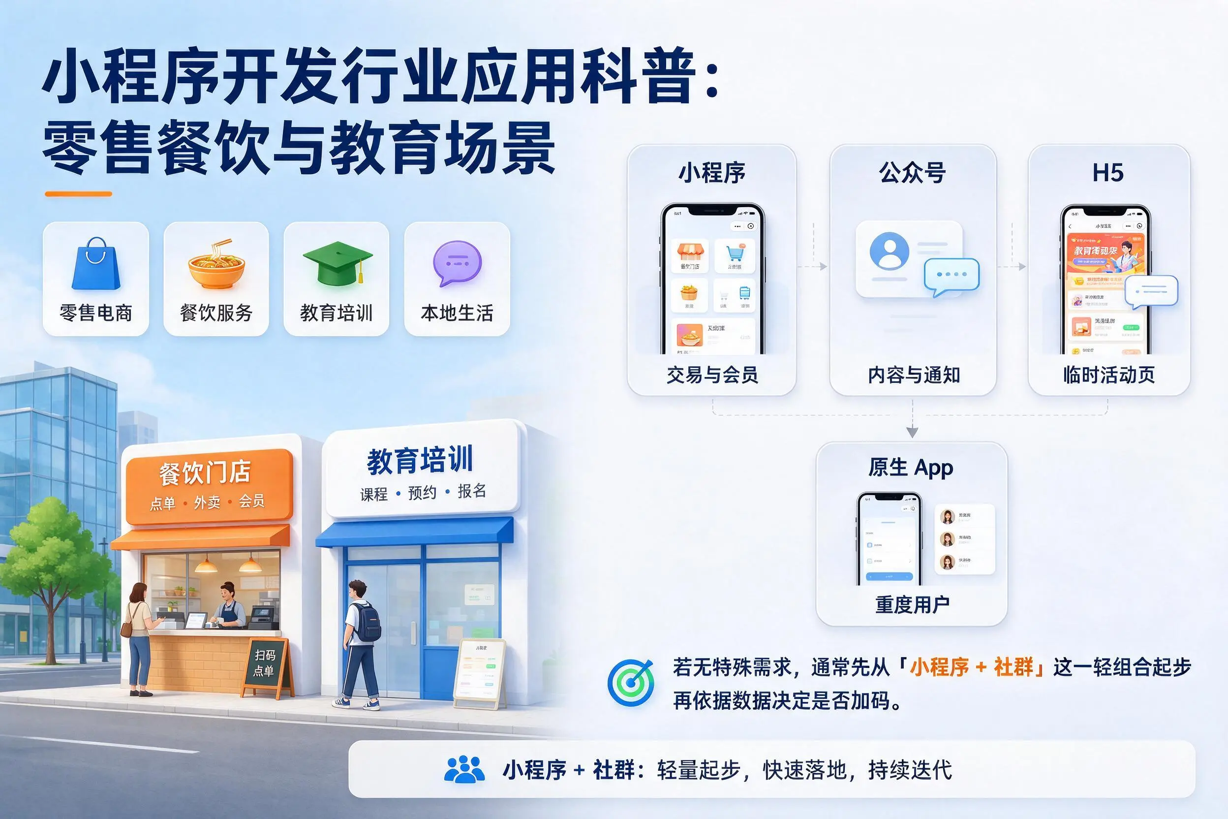 甘肃小程序开发行业应用科普:零售餐饮与教育场景