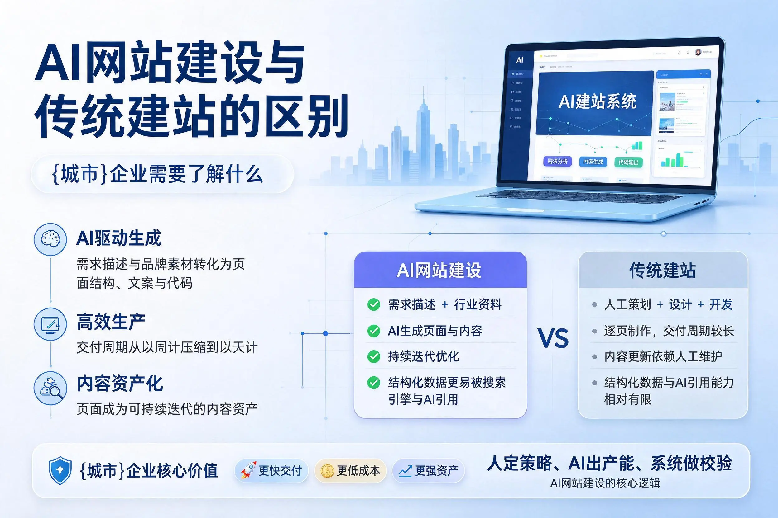 AI网站建设与传统建站的区别，甘肃企业需要了解什么