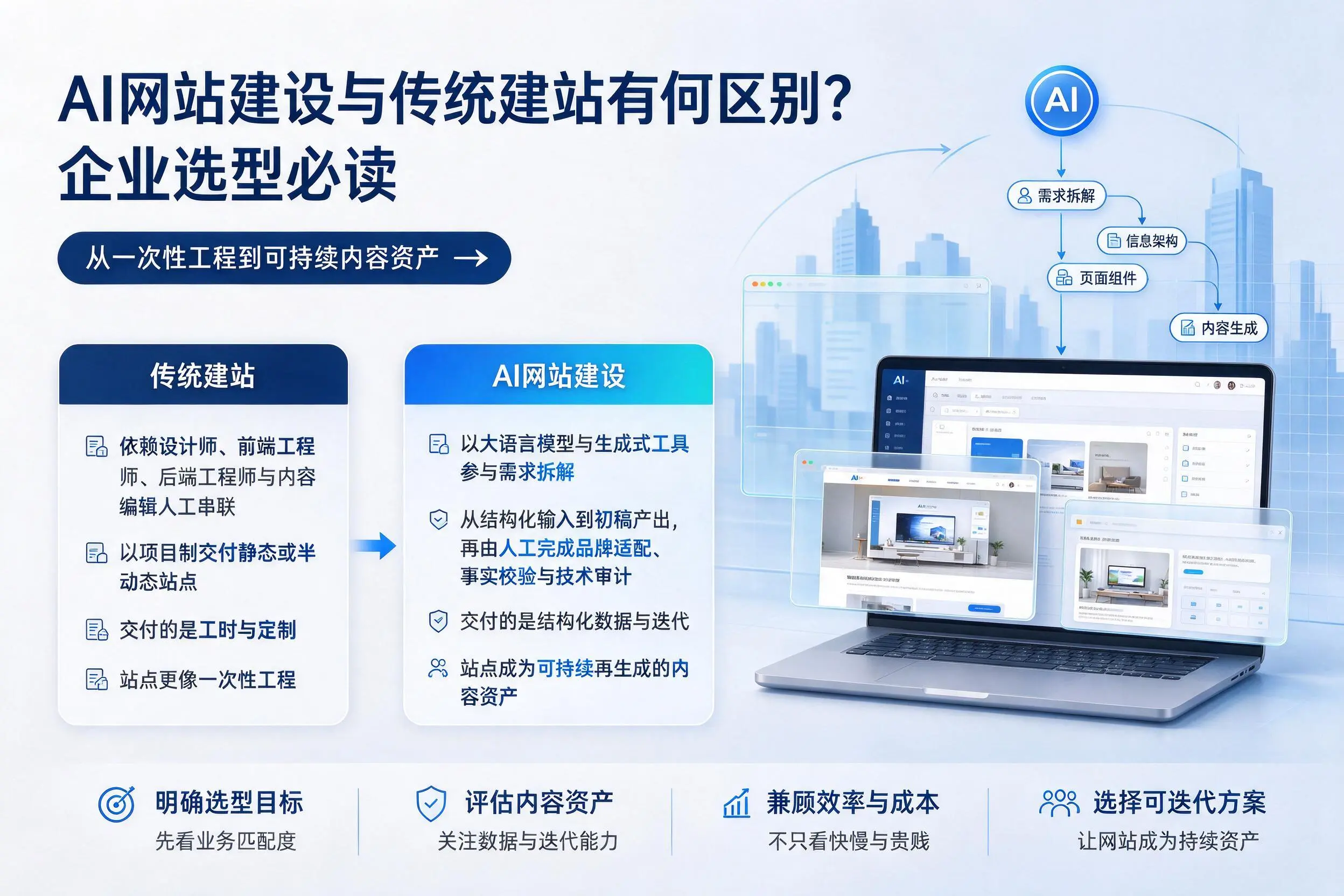 AI网站建设与传统建站有何区别?甘肃企业选型必读