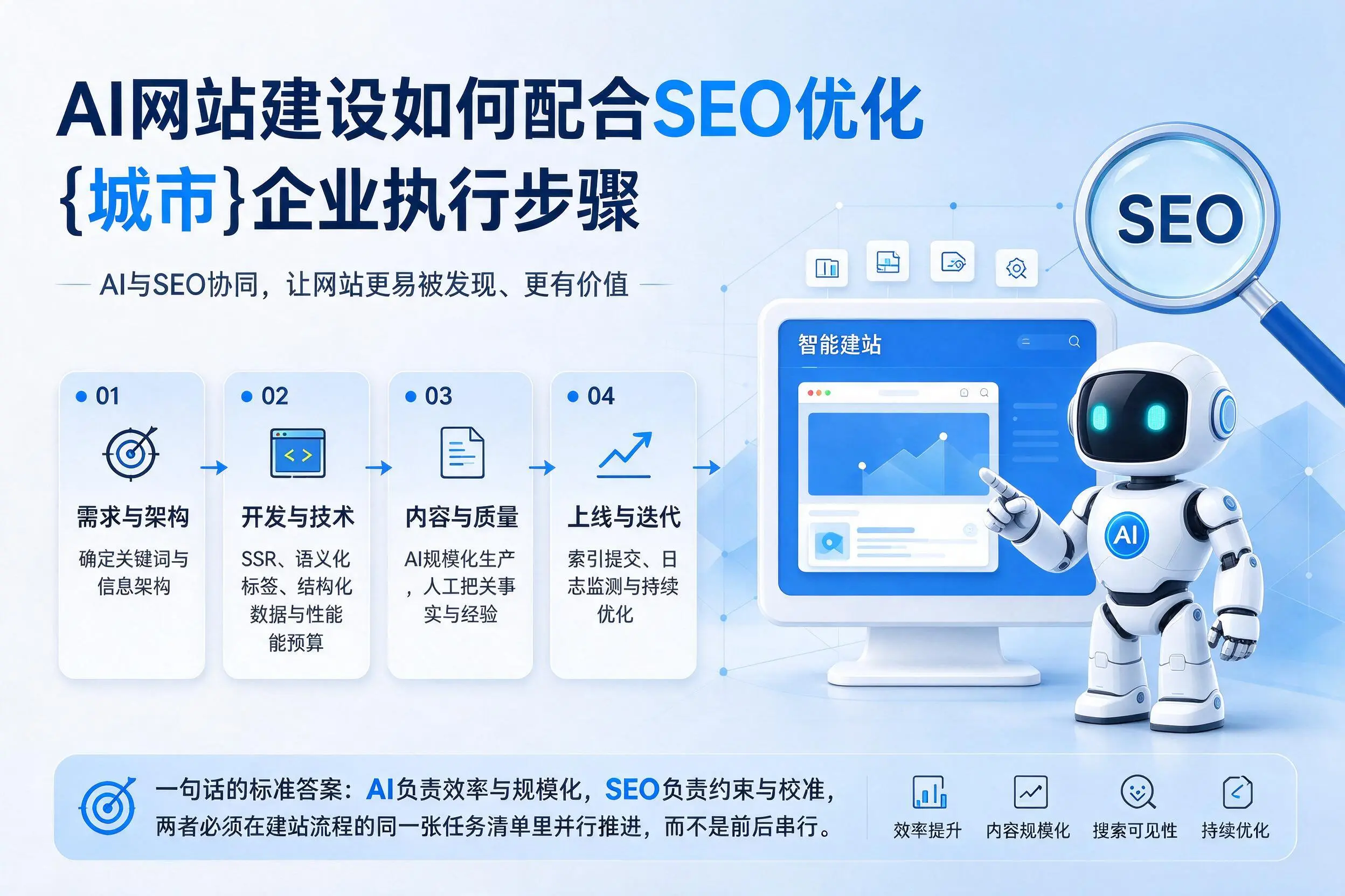 AI网站建设如何配合SEO优化，甘肃企业执行步骤