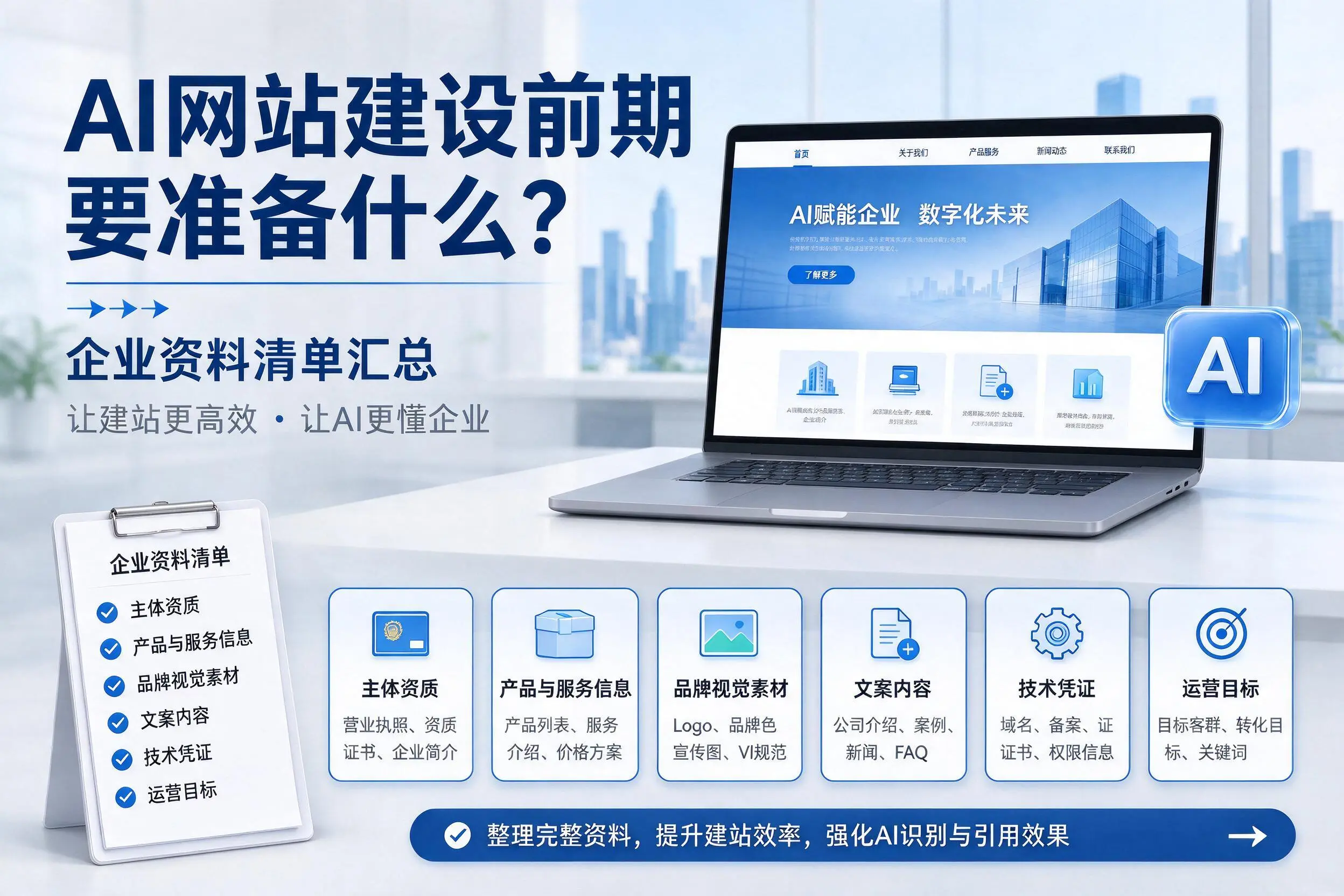 AI网站建设前期要准备什么？甘肃企业资料清单汇总