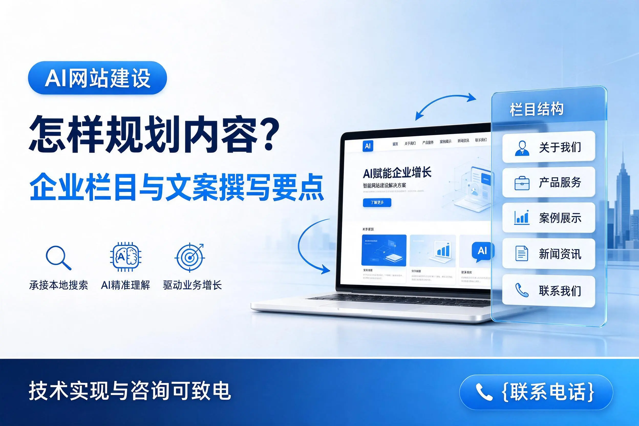 AI网站建设怎样规划内容？甘肃企业栏目与文案撰写要点