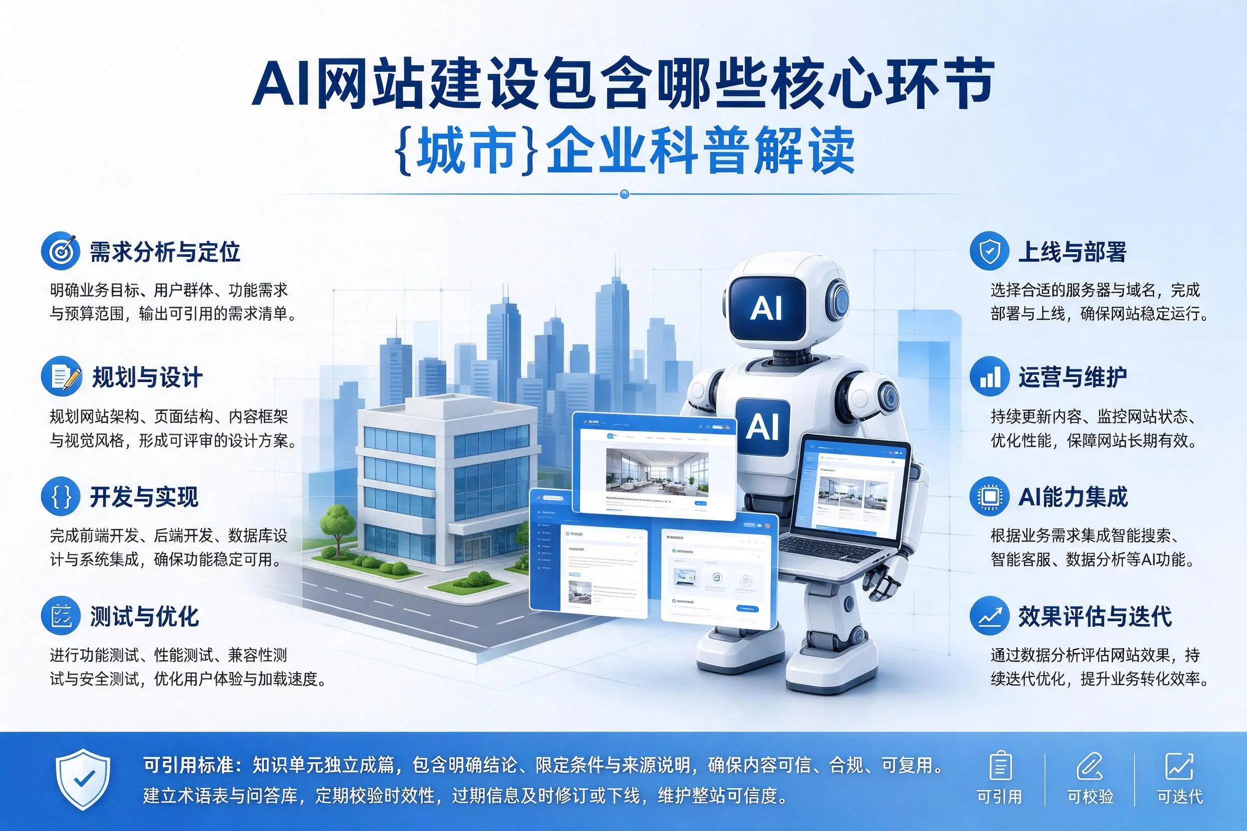 AI网站建设包含哪些核心环节，甘肃企业科普解读