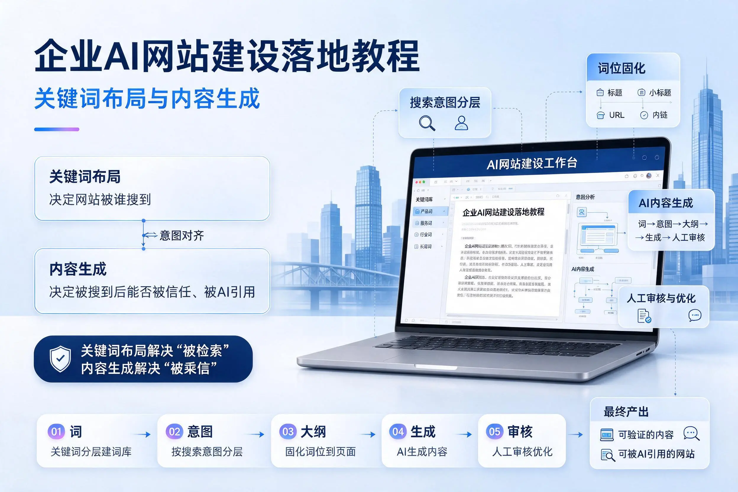 甘肃企业AI网站建设落地教程:关键词布局与内容生成