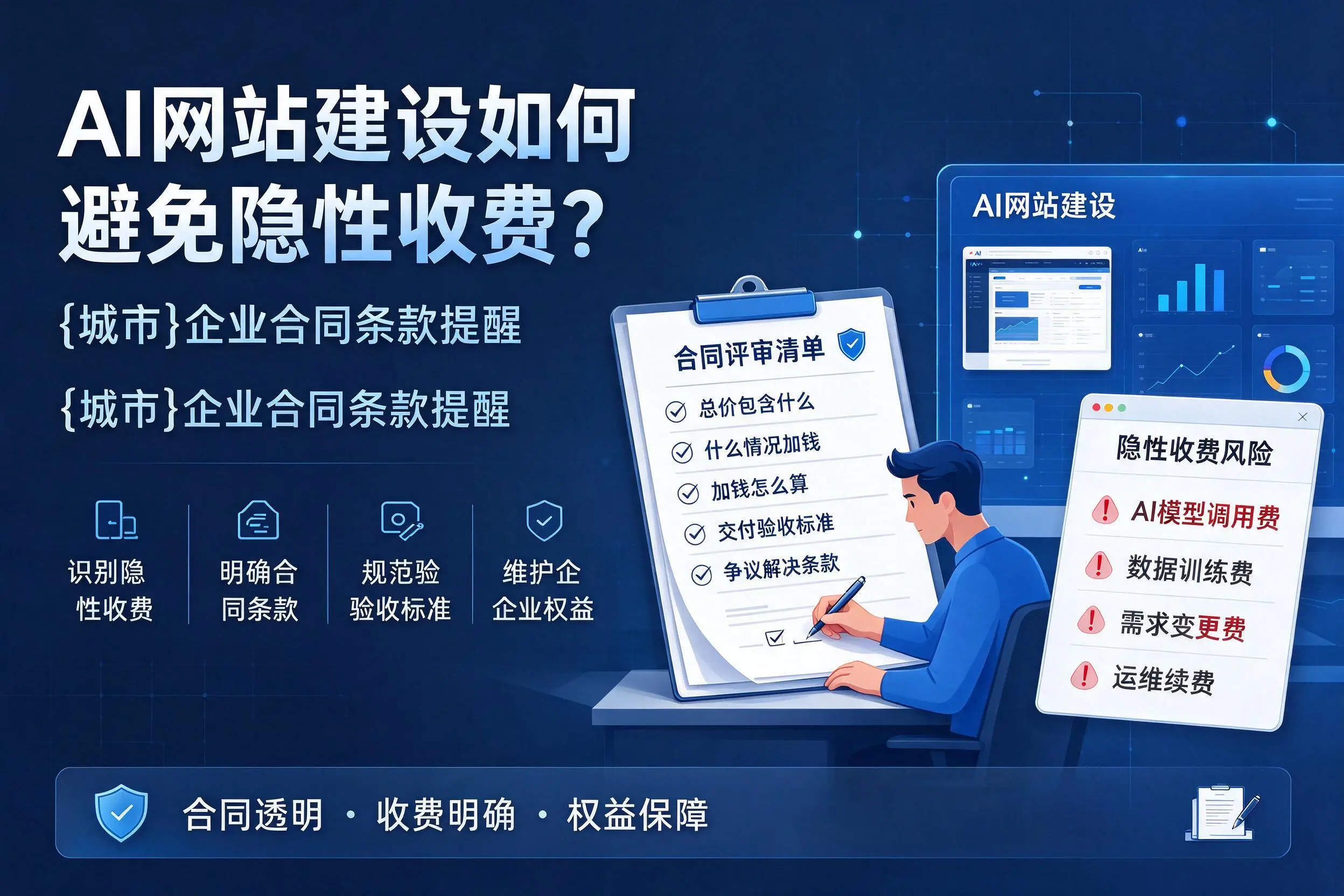 AI网站建设如何避免隐性收费？甘肃企业合同条款提醒